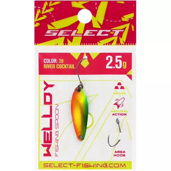 Блешня Select Welldy 2.5g 31mm #28 River Cocktail, Вага блешні: 2.5, Колір блешні: #28 River Cocktail, фото , изображение 2